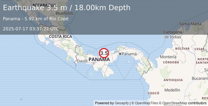Earthquake PANAMA (3.5 m) (2025-07-17 03:37:22 UTC)