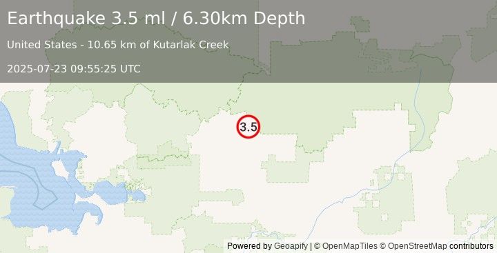 Earthquake NORTHERN ALASKA (3.5 ml) (2025-07-23 09:55:24 UTC)