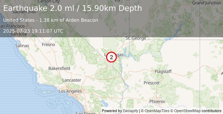 Earthquake NEVADA (2.0 ml) (2025-07-23 19:11:07 UTC)