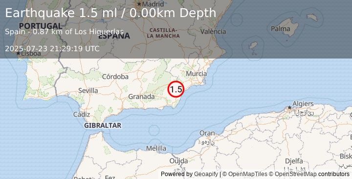 Earthquake SPAIN (1.5 ml) (2025-07-23 21:29:19 UTC)