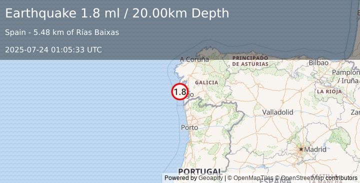 Earthquake SPAIN (1.8 ml) (2025-07-24 01:05:33 UTC)