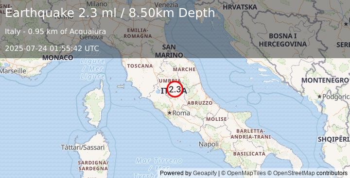 Earthquake CENTRAL ITALY (2.3 ml) (2025-07-24 01:55:42 UTC)