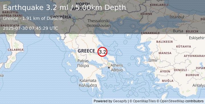 Earthquake GREECE (3.4 ml) (2025-07-30 07:45:28 UTC)