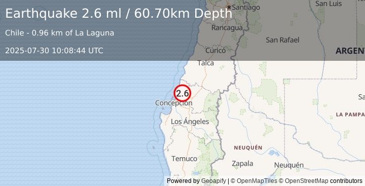 Earthquake BIO-BIO, CHILE (2.6 ml) (2025-07-30 10:08:44 UTC)