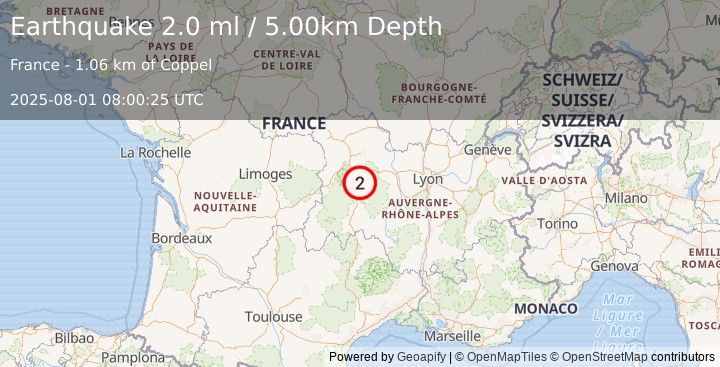 Earthquake FRANCE (2.0 ml) (2025-08-01 08:00:25 UTC)