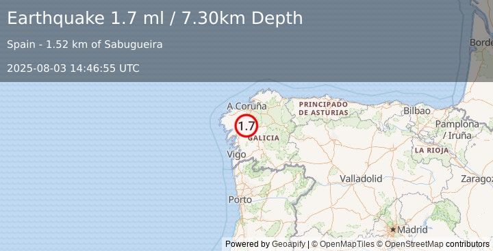 Earthquake SPAIN (1.7 ml) (2025-08-03 14:46:55 UTC)