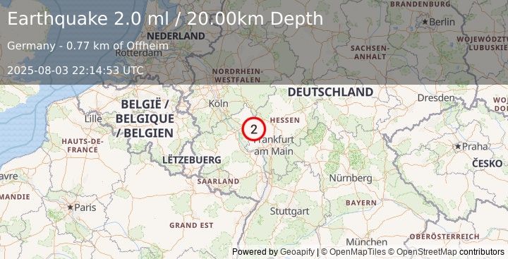 Earthquake GERMANY (2.0 ml) (2025-08-03 22:14:53 UTC)