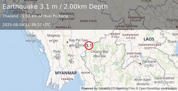 Earthquake THAILAND (3.1 m) (2025-08-04 11:39:37 UTC)
