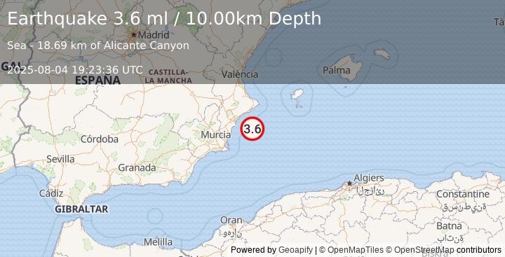 Earthquake SPAIN (3.7 ml) (2025-08-04 19:23:35 UTC)