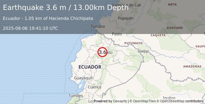 Earthquake ECUADOR (3.6 m) (2025-08-06 19:41:10 UTC)