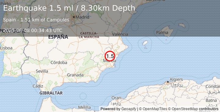 Earthquake SPAIN (1.5 ml) (2025-08-08 00:34:43 UTC)