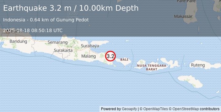 Earthquake BALI SEA (3.2 m) (2025-08-18 08:50:18 UTC)