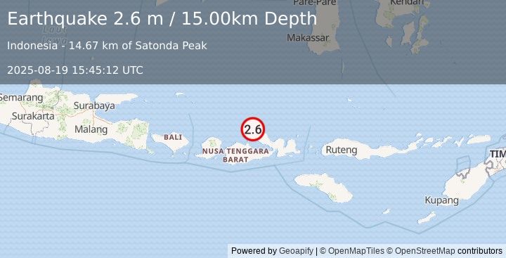 Earthquake BALI SEA (2.6 m) (2025-08-19 15:45:12 UTC)
