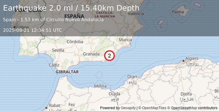 Earthquake SPAIN (2.0 ml) (2025-08-21 12:34:51 UTC)