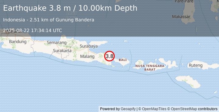 Earthquake BALI SEA (3.8 m) (2025-08-22 17:34:14 UTC)