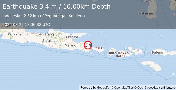 Earthquake BALI SEA (3.4 m) (2025-08-22 18:36:38 UTC)