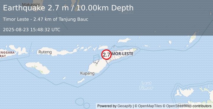 Earthquake EAST TIMOR REGION (2.7 m) (2025-08-23 15:48:32 UTC)