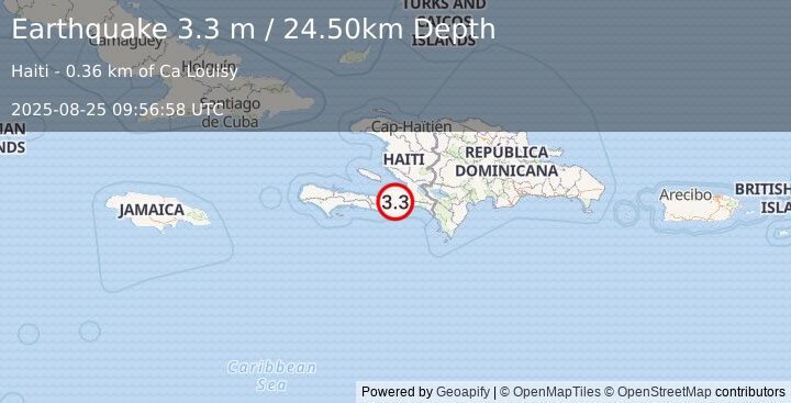 Earthquake HAITI REGION (3.3 m) (2025-08-25 09:56:58 UTC)