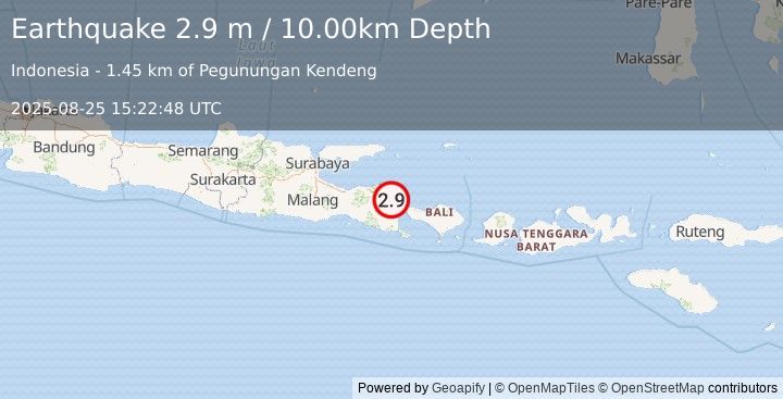 Earthquake BALI SEA (2.9 m) (2025-08-25 15:22:48 UTC)