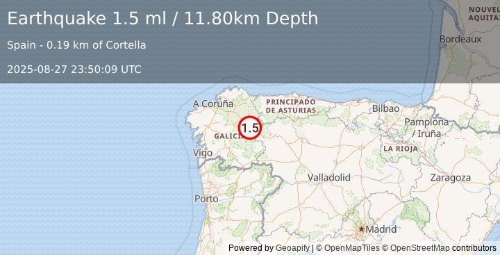 Earthquake SPAIN (1.5 ml) (2025-08-27 23:50:09 UTC)