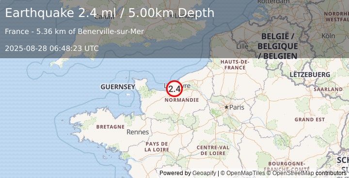 Earthquake FRANCE (2.4 ml) (2025-08-28 06:48:23 UTC)