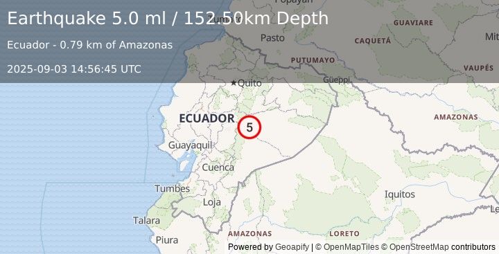 Earthquake ECUADOR (5.3 mw) (2025-09-03 14:56:44 UTC)