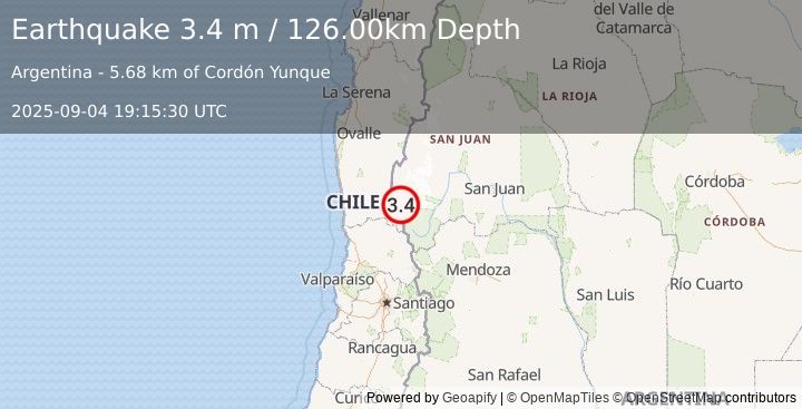 Earthquake COQUIMBO, CHILE (3.0 m) (2025-09-04 19:15:37 UTC)