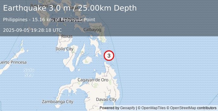 Earthquake LEYTE, PHILIPPINES (3.0 m) (2025-09-05 19:28:18 UTC)