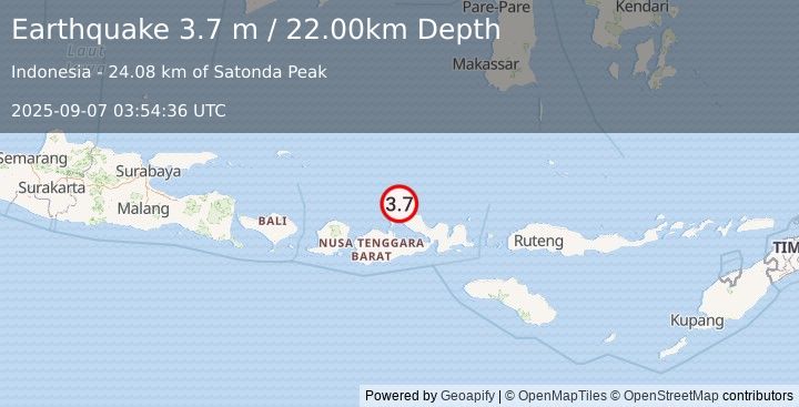Earthquake BALI SEA (3.7 m) (2025-09-07 03:54:36 UTC)