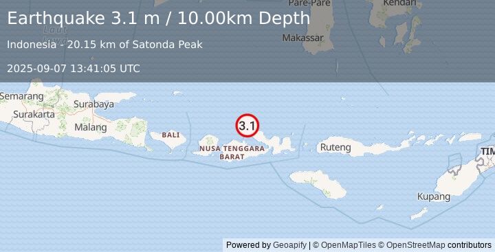 Earthquake BALI SEA (3.1 m) (2025-09-07 13:41:05 UTC)