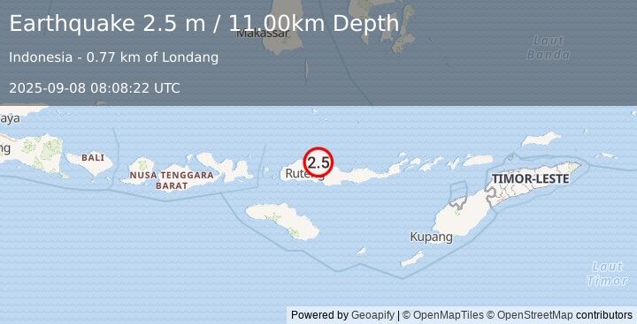 Earthquake FLORES REGION, INDONESIA (2.5 m) (2025-09-08 08:08:22 UTC)