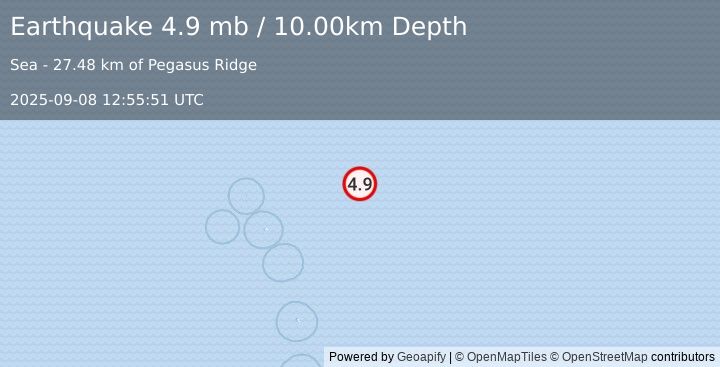 Earthquake SOUTH SANDWICH ISLANDS REGION (4.9 mb) (2025-09-08 12:55:51 UTC)