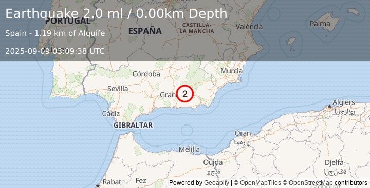 Earthquake SPAIN (2.0 ml) (2025-09-09 03:09:38 UTC)