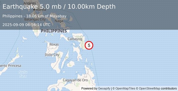 Earthquake SAMAR, PHILIPPINES (4.8 mb) (2025-09-09 06:56:25 UTC)