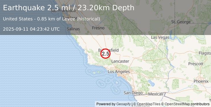 Earthquake CENTRAL CALIFORNIA (2.5 ml) (2025-09-11 04:23:42 UTC)