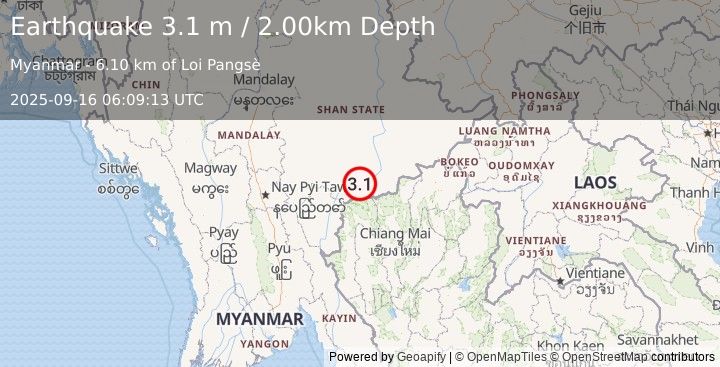 Earthquake THAILAND (3.1 m) (2025-09-16 06:09:13 UTC)