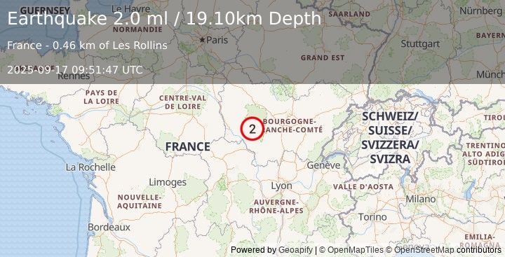 Earthquake FRANCE (2.0 ml) (2025-09-17 09:51:47 UTC)