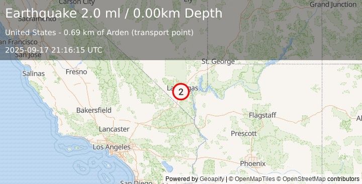 Earthquake NEVADA (2.0 ml) (2025-09-17 21:16:15 UTC)