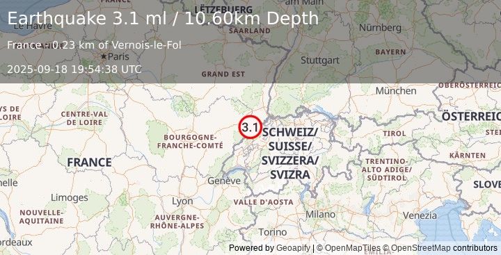 Earthquake FRANCE (2.0 ml) (2025-09-18 19:54:37 UTC)
