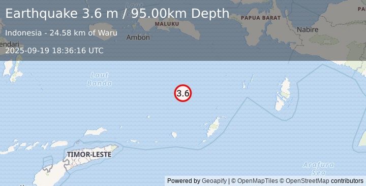 Earthquake BANDA SEA (3.6 m) (2025-09-19 18:36:16 UTC)