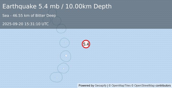 Earthquake SOUTH SANDWICH ISLANDS REGION (5.2 mb) (2025-09-20 15:31:09 UTC)