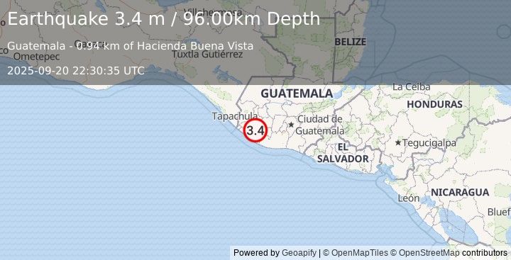 Earthquake GUATEMALA (3.4 m) (2025-09-20 22:30:35 UTC)