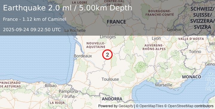 Earthquake FRANCE (2.0 ml) (2025-09-24 09:22:50 UTC)