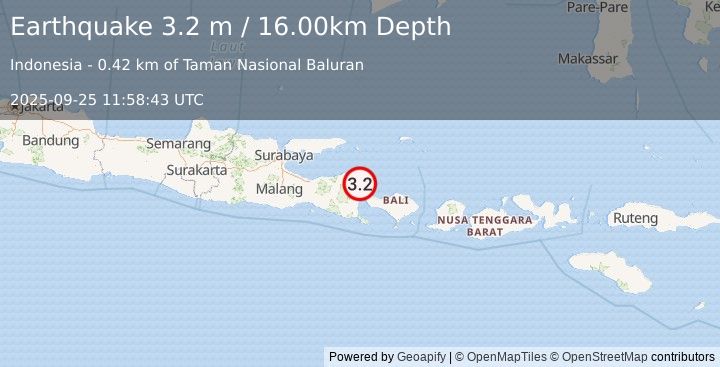 Earthquake BALI SEA (3.2 m) (2025-09-25 11:58:43 UTC)