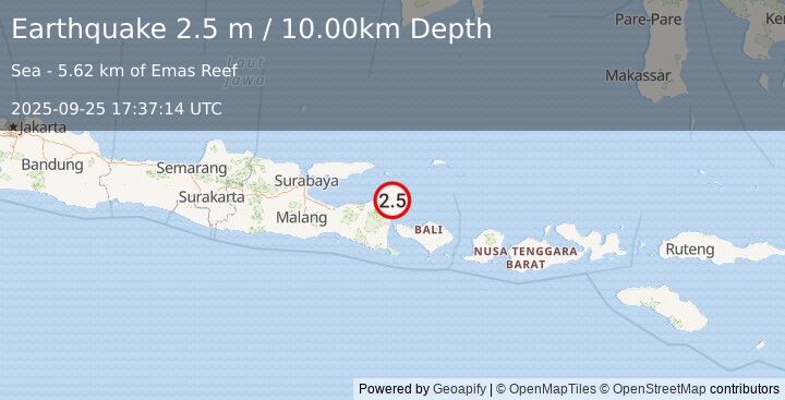 Earthquake BALI SEA (2.5 m) (2025-09-25 17:37:14 UTC)