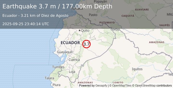 Earthquake ECUADOR (3.7 m) (2025-09-25 23:40:14 UTC)