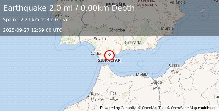 Earthquake SPAIN (1.8 ml) (2025-09-27 12:59:58 UTC)