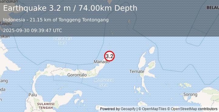 Earthquake MOLUCCA SEA (3.2 m) (2025-09-30 09:39:47 UTC)
