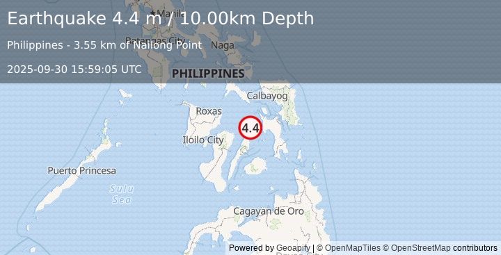 Earthquake LEYTE, PHILIPPINES (4.4 m) (2025-09-30 15:59:05 UTC)
