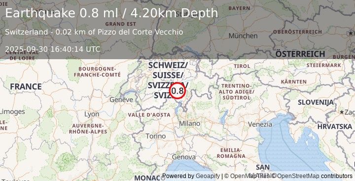 Earthquake SWITZERLAND (0.8 ml) (2025-09-30 16:40:14 UTC)